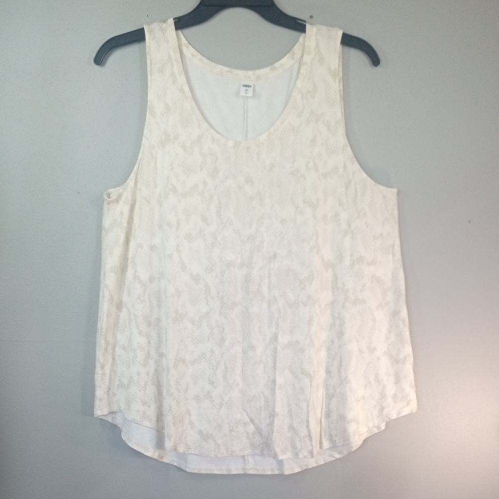 Old Navy Women's Cream/Beige/Light Purple Luxe Tank Top Size Xl